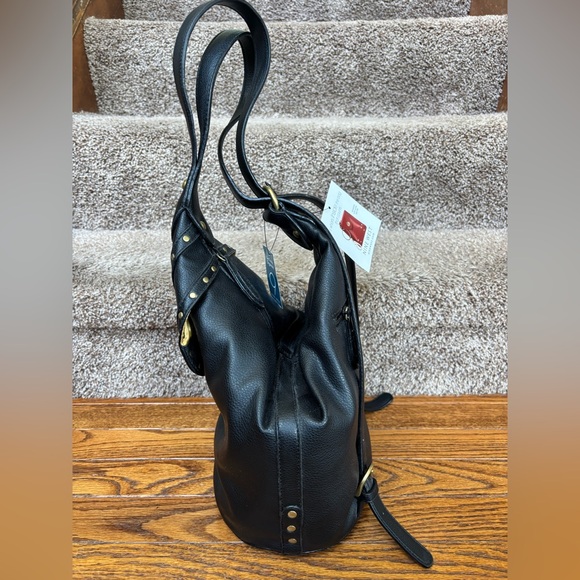 9 West Black Studded Leather Sling Bag - Picture 4 of 7